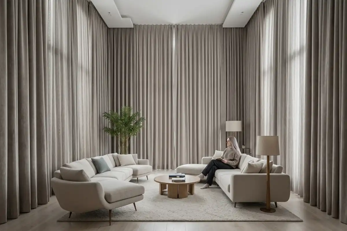 Acoustic soundproof window curtains noise reduction Dubai