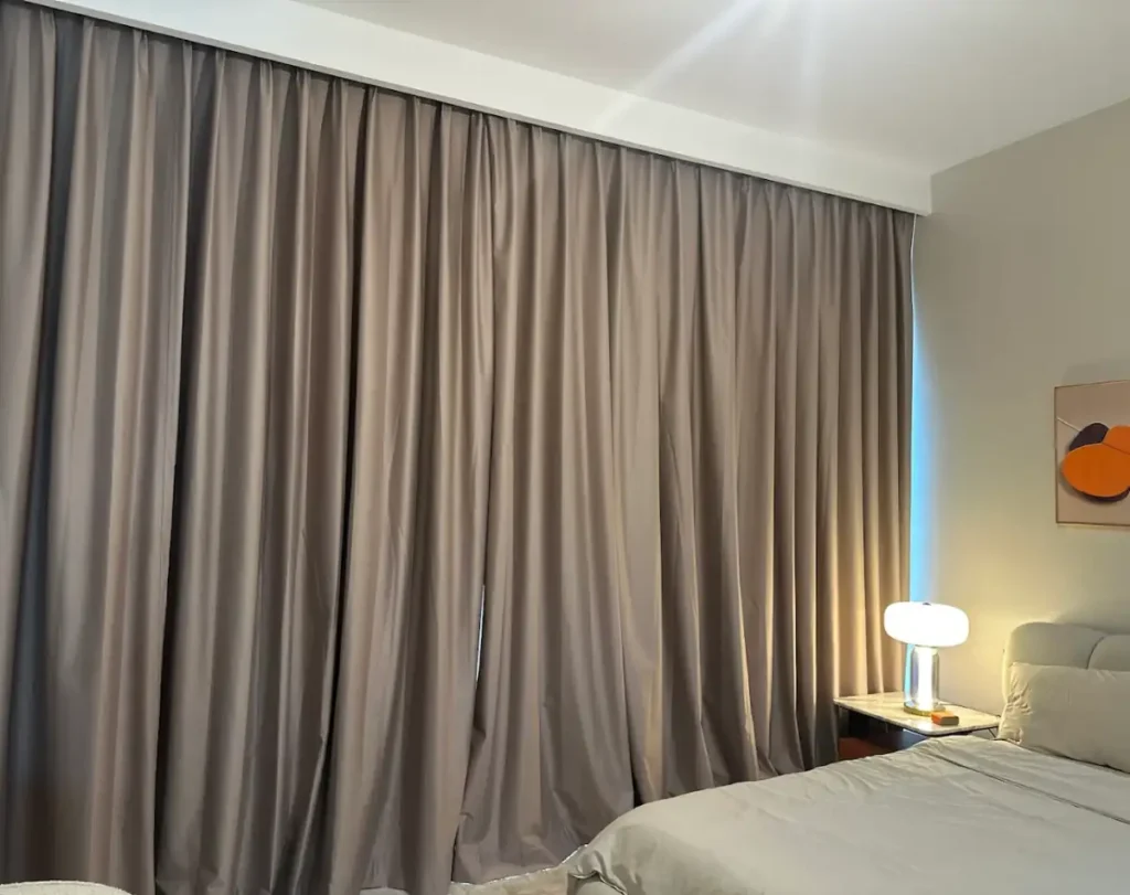 Bedroom blackout curtains blocking light design