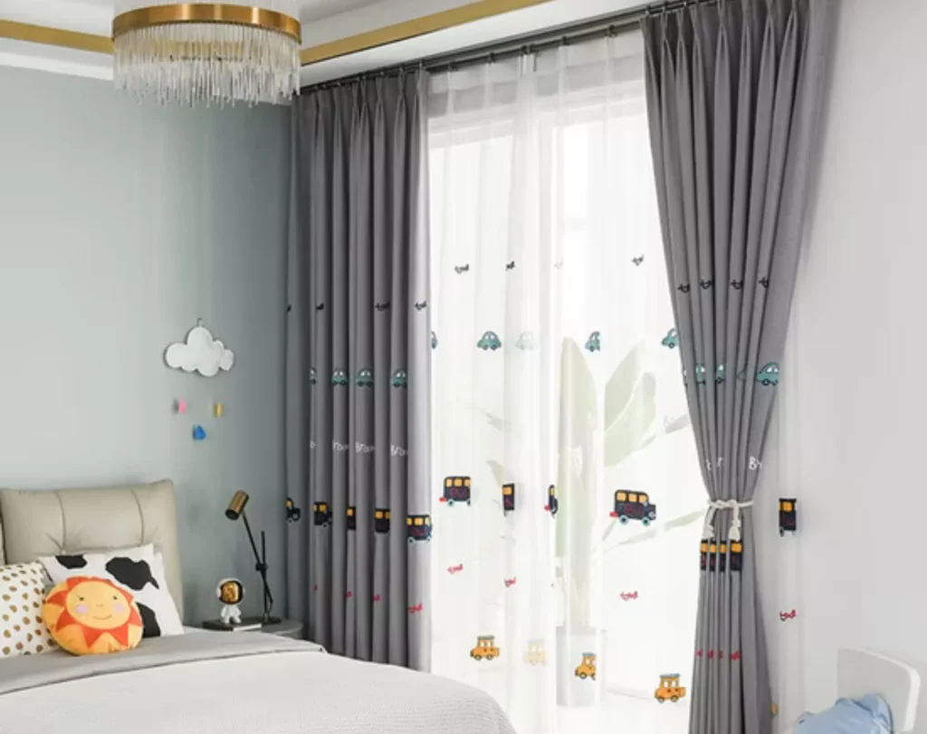Blackout kids room curtains colorful design