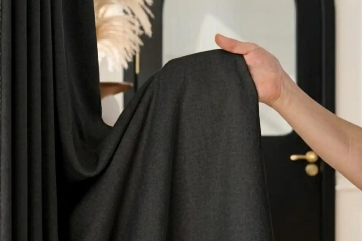Bold black blackout curtains modern Dubai