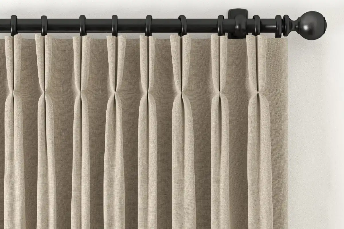 Classic pinch pleat curtain style elegant Dubai