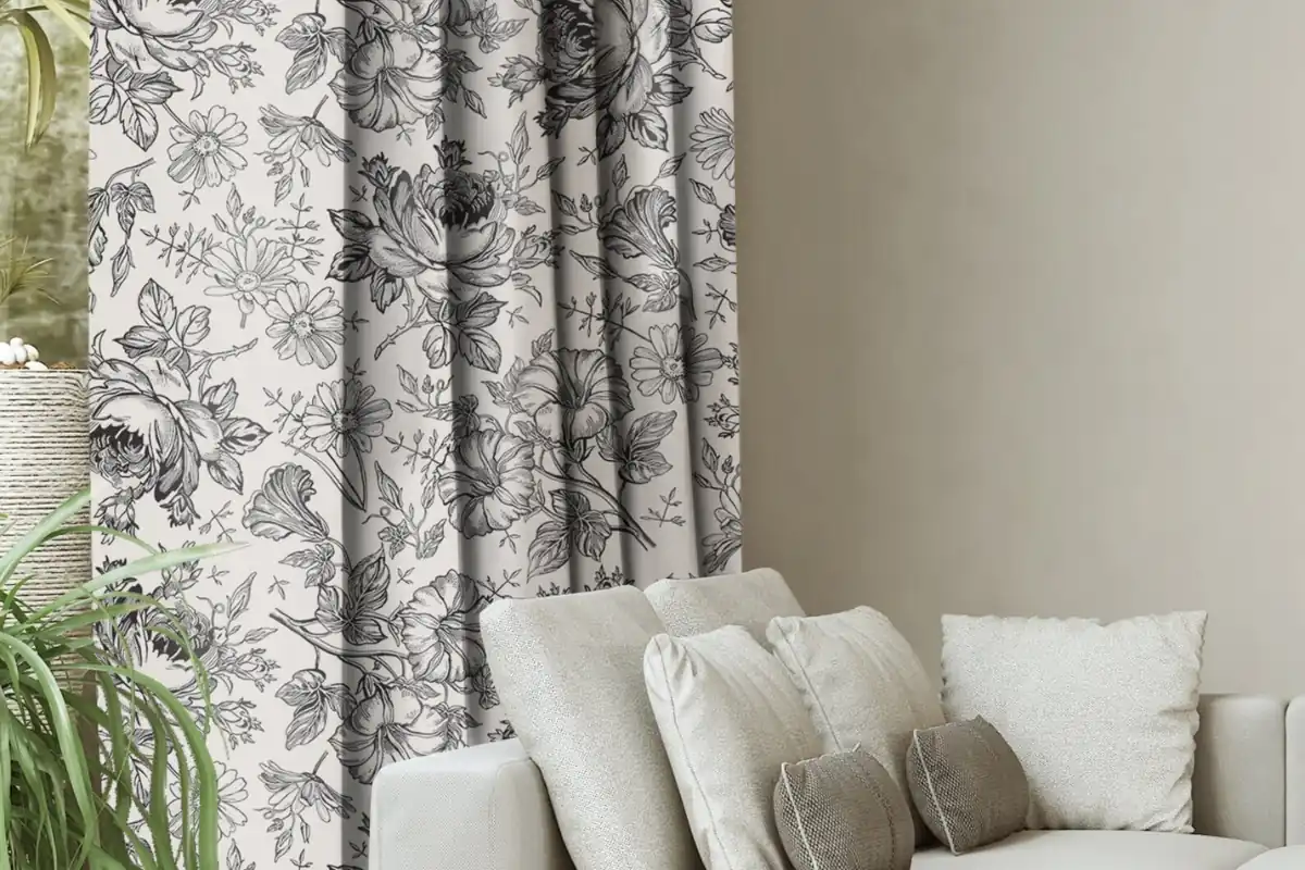 Elegant floral curtains decorative design Dubai