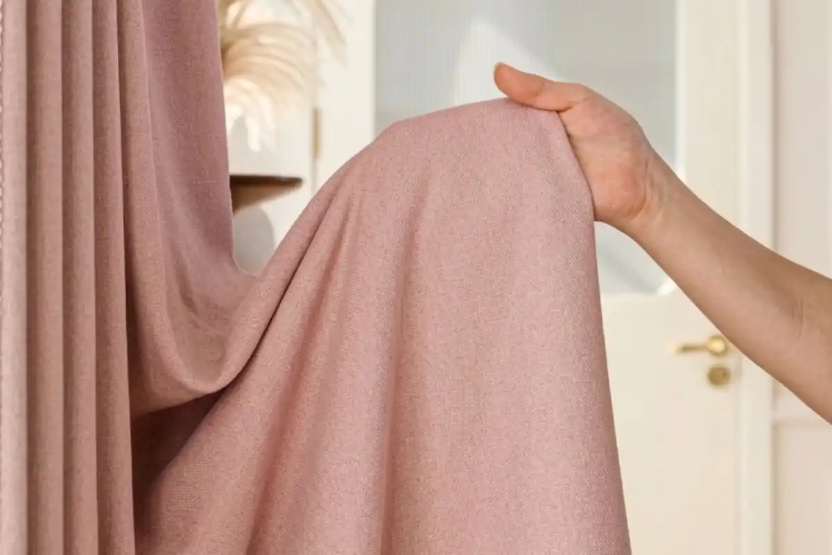 Elegant pink window curtains modern Dubai