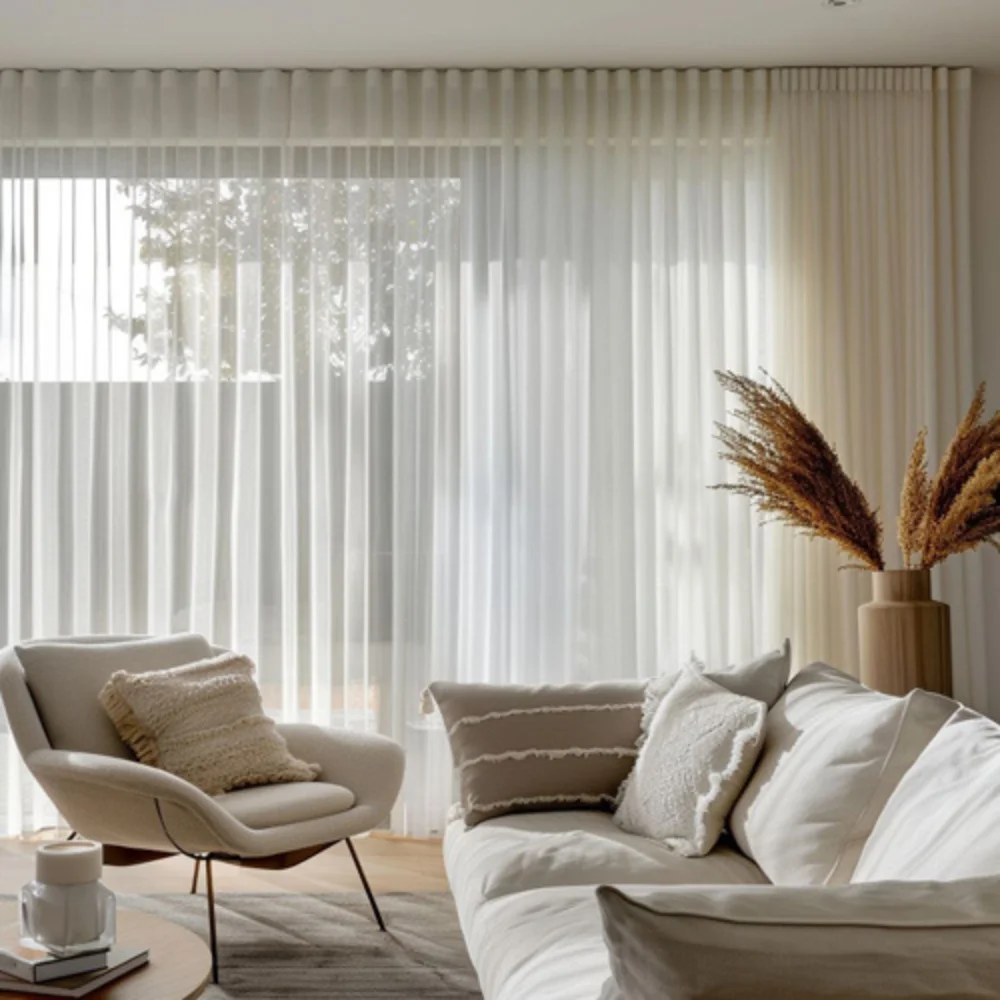 Hall sheer curtain project completed Dubai