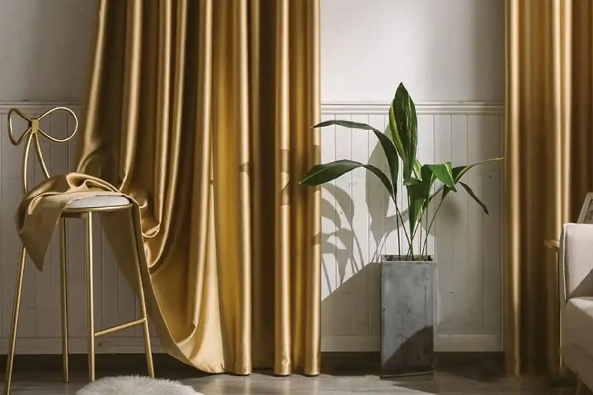 Luxury faux silk curtains elegant design