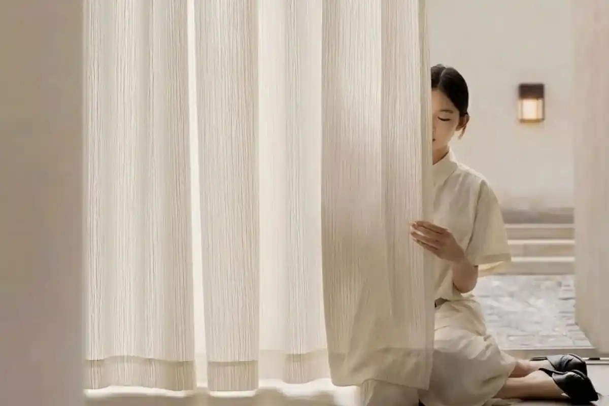 Modern wool sheer curtains elegant window