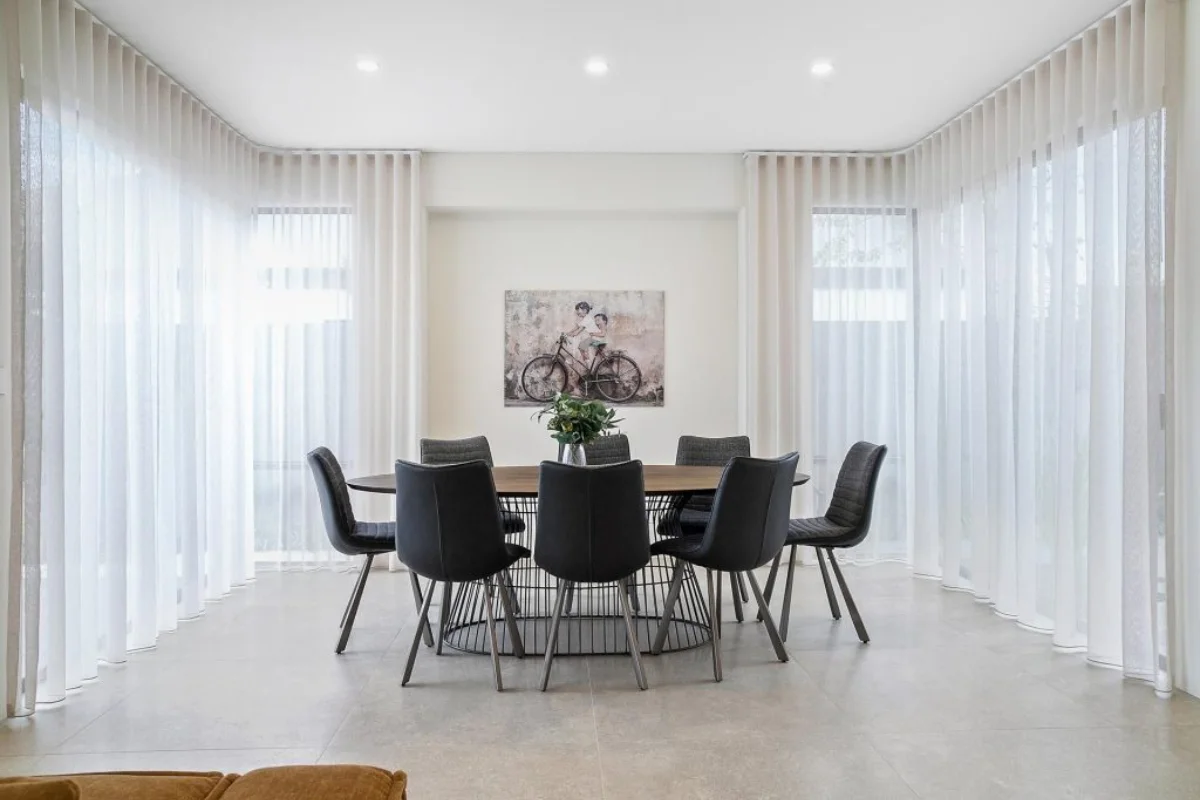 Sheer curtains dining room window Dubai