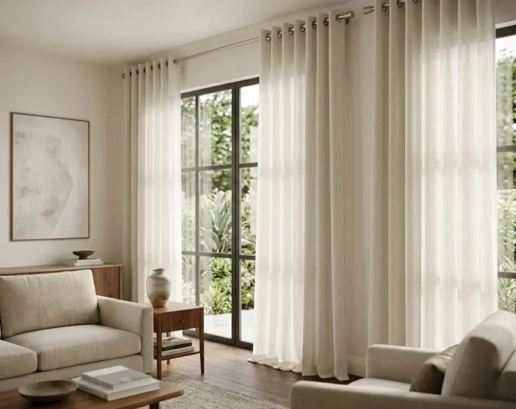 Sheer curtains for living room window Dubai