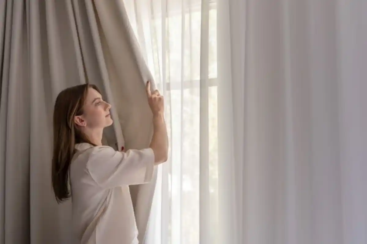 Sheer white chiffon curtains elegant window