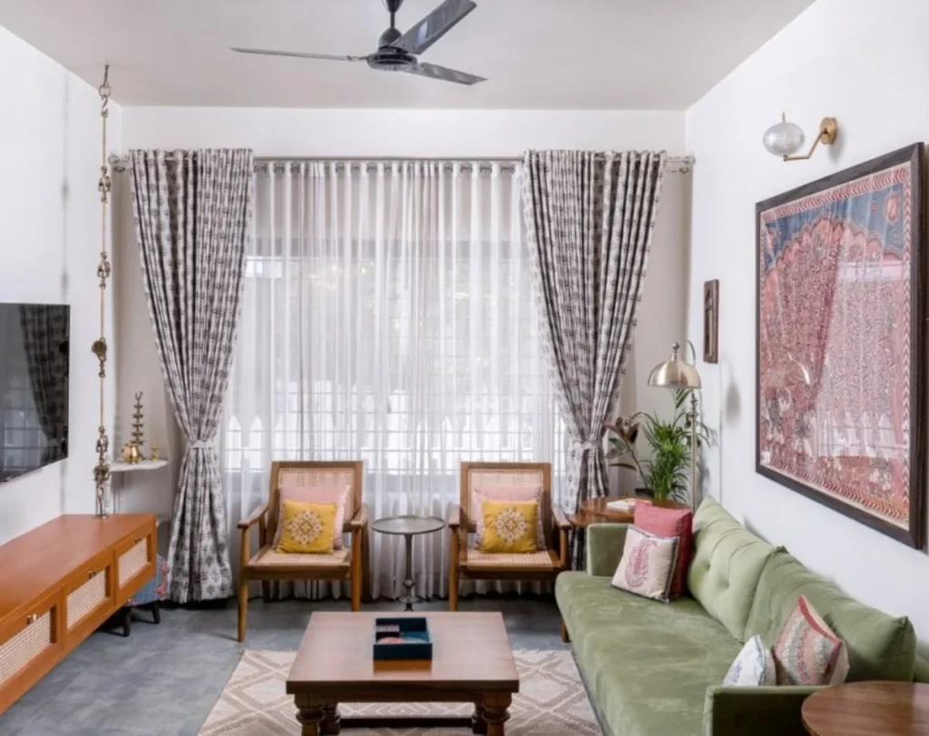 Apartment living room curtains design Dubai