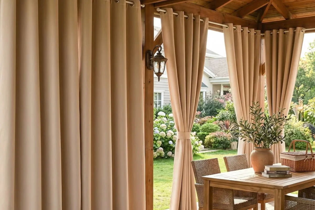 Balcony window curtains installation service Dubai