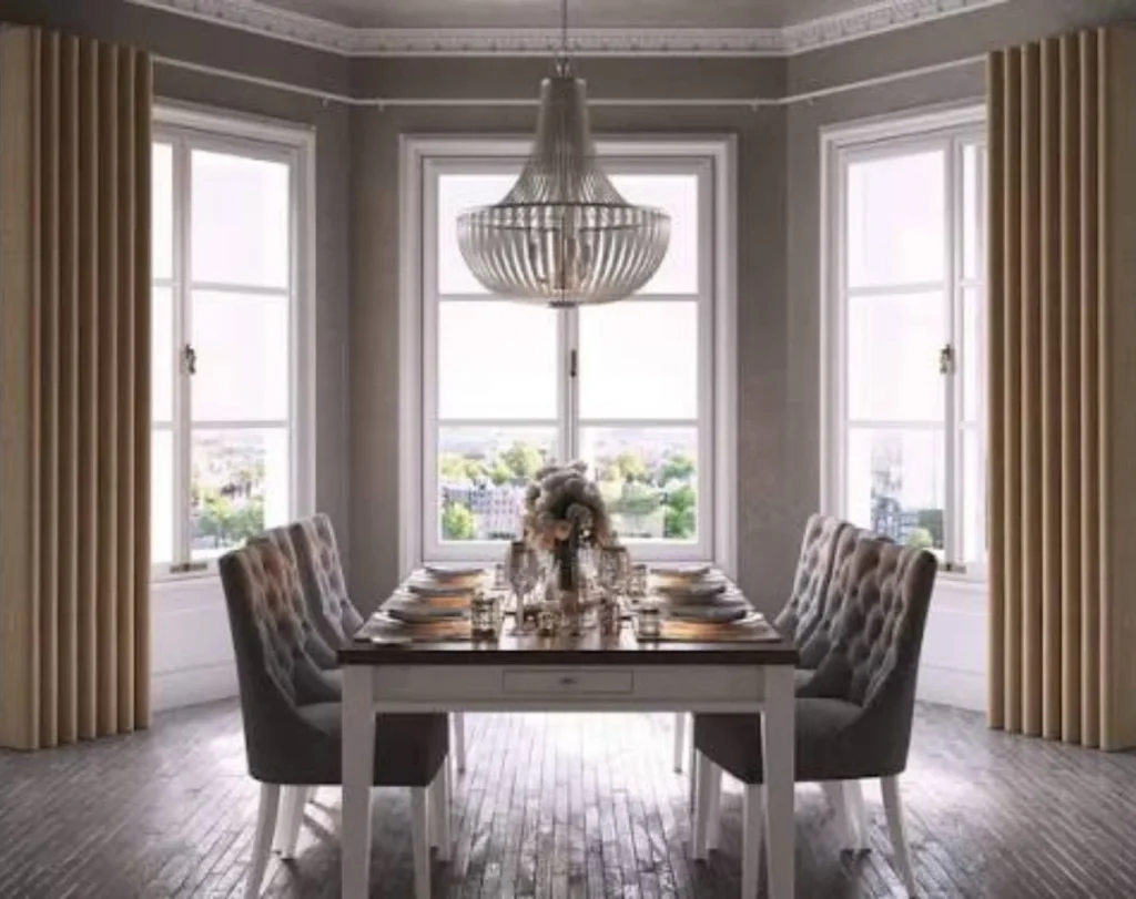 Bay windows curtain rings Dubai design