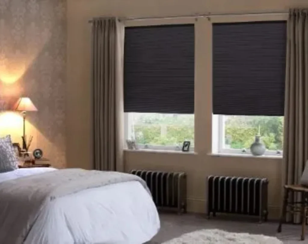 Bedroom blackout blinds cozy design Dubai