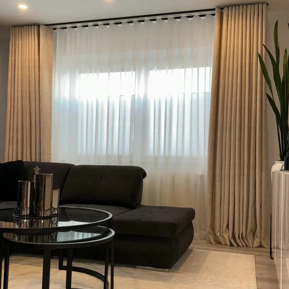 Bedroom custom window curtain project Dubai