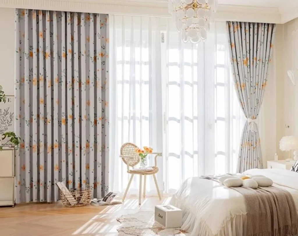 Bedroom eyelet curtains elegant design Dubai