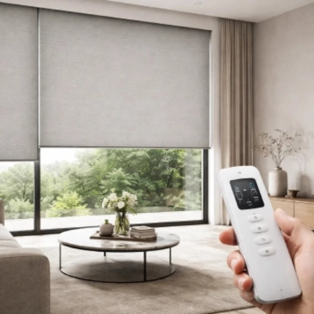 Bedroom motorized blinds project Dubai