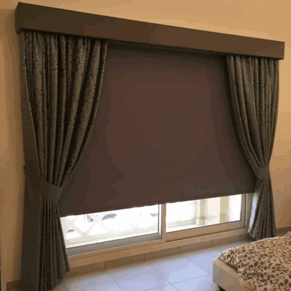 Bedroom pelmet curtains project Dubai