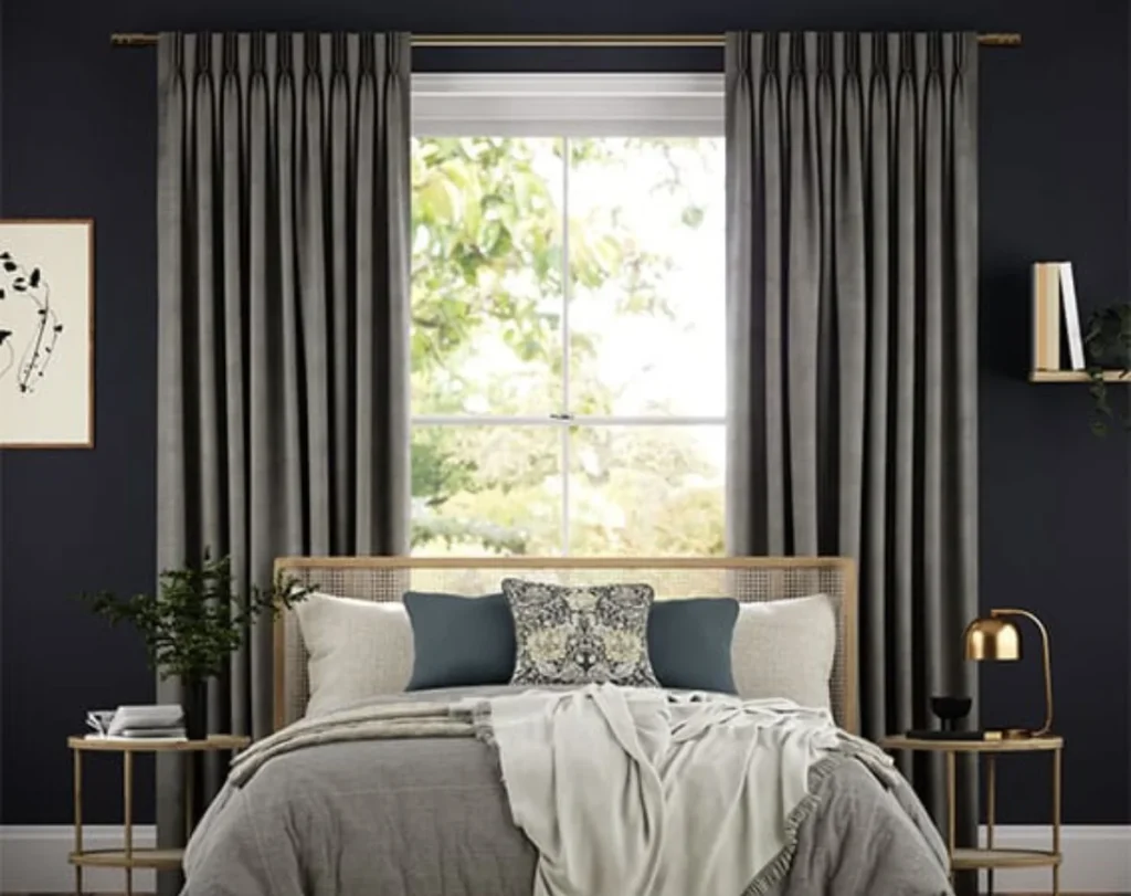Bedroom velvet curtains elegant design Dubai