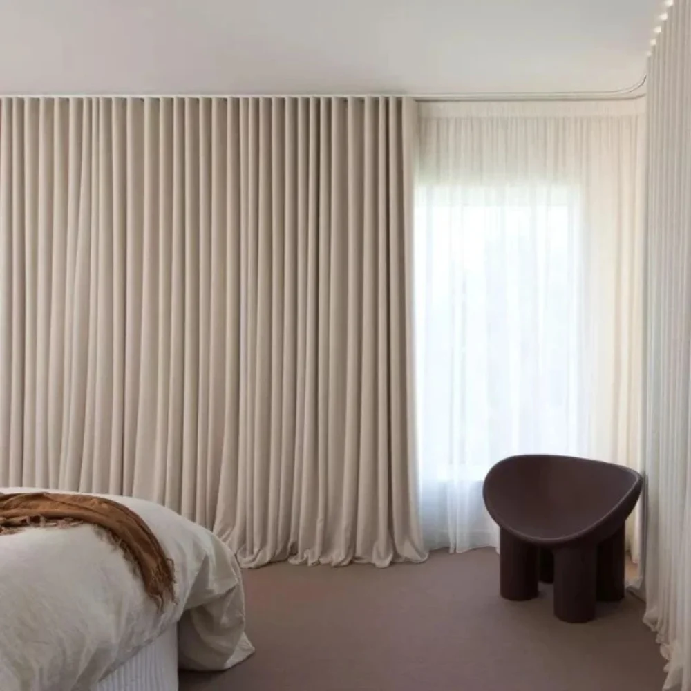 Bedroom wave curtain project completed Dubai