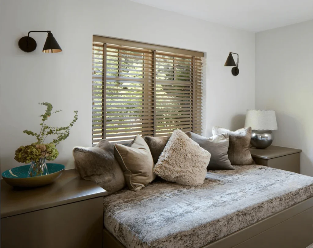 Bedroom wooden blinds natural design Dubai