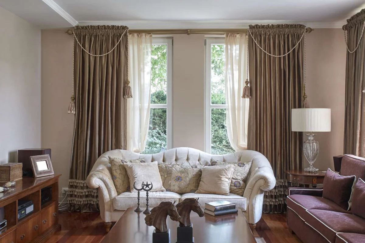 Bespoke silk window curtains elegant Dubai
