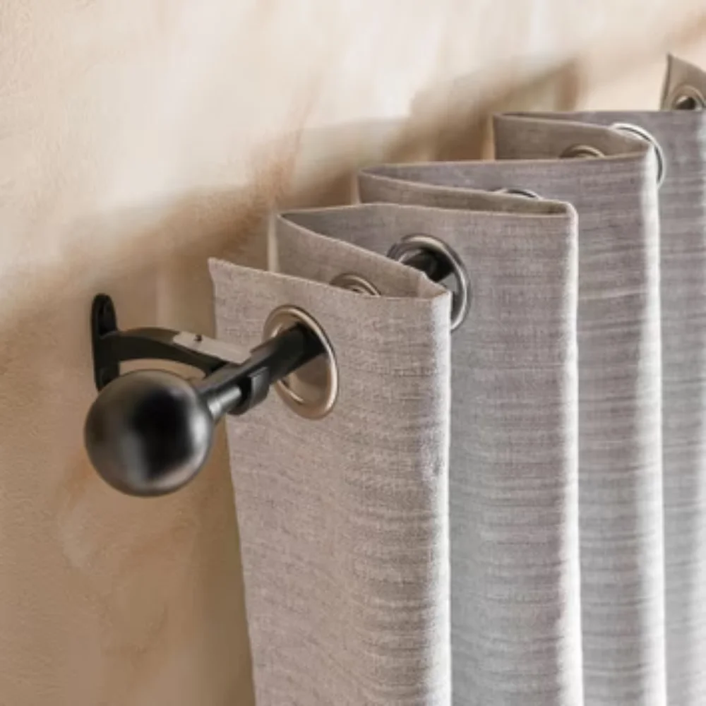 Black ball curtain rods beige Dubai