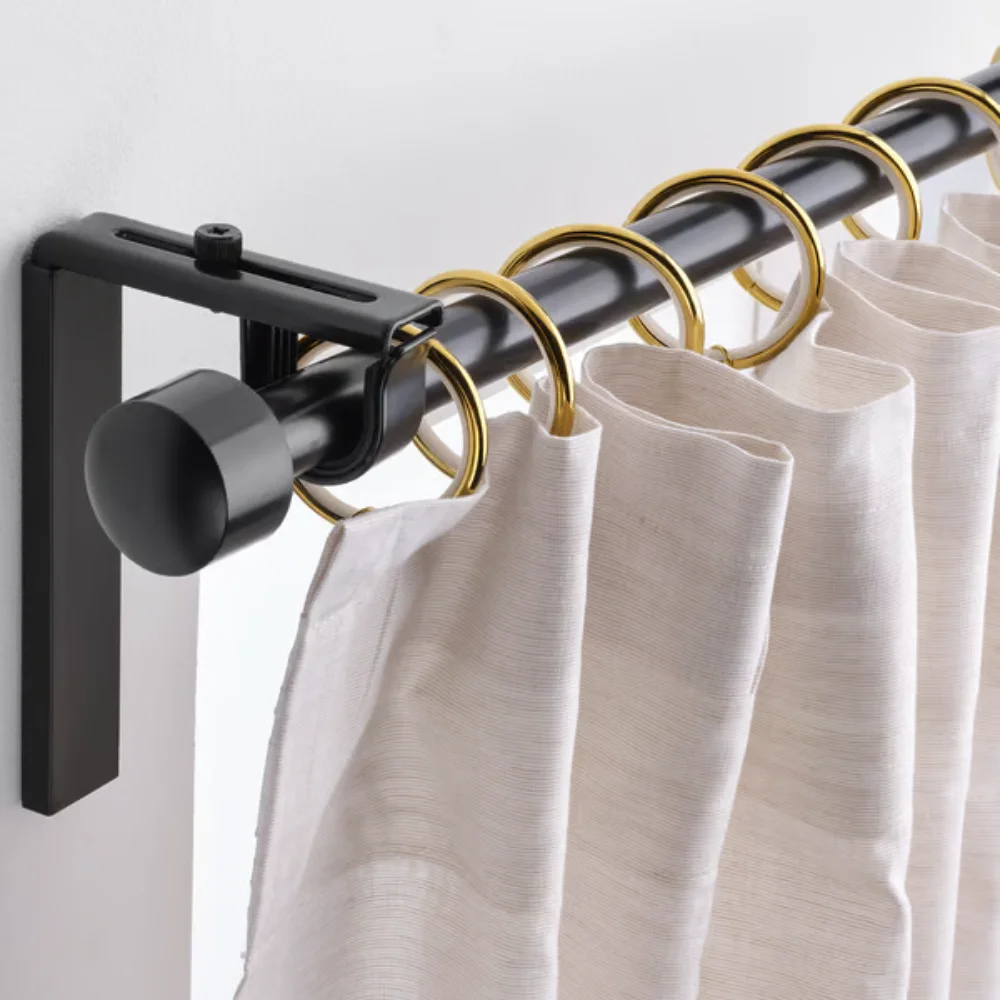 Black curtain rings sheer white Dubai