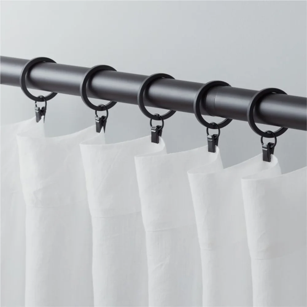 Black curtain rings white curtains Dubai