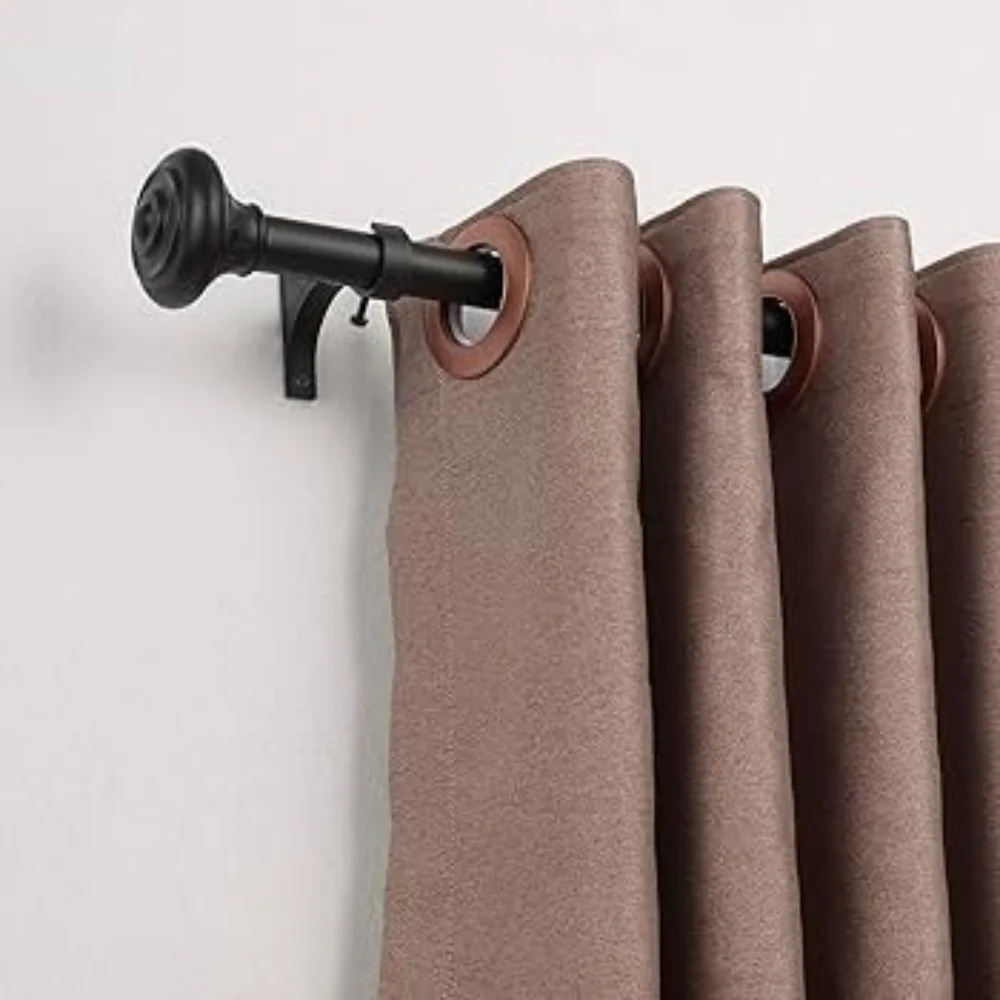 Black curtain rods eyelet brown Dubai