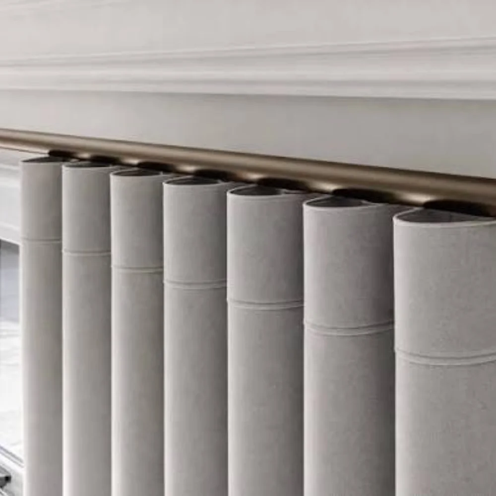 Black curtain track grey curtains Dubai