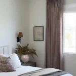 Heavyweight linen blackout curtain texture
