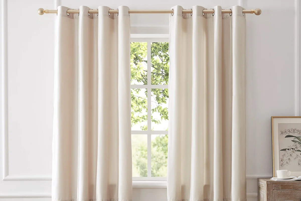 Cream window curtains Dubai UAE design