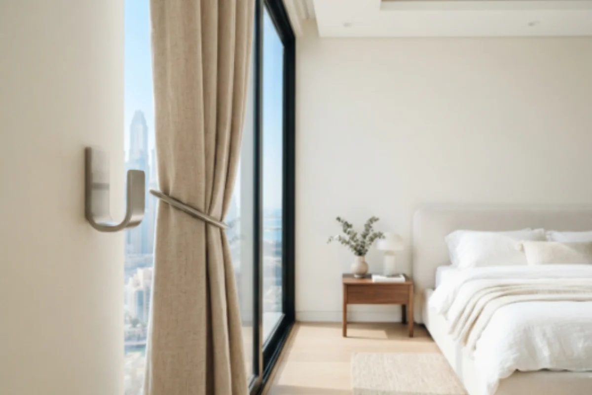 Curtain hooks bedroom window Dubai design