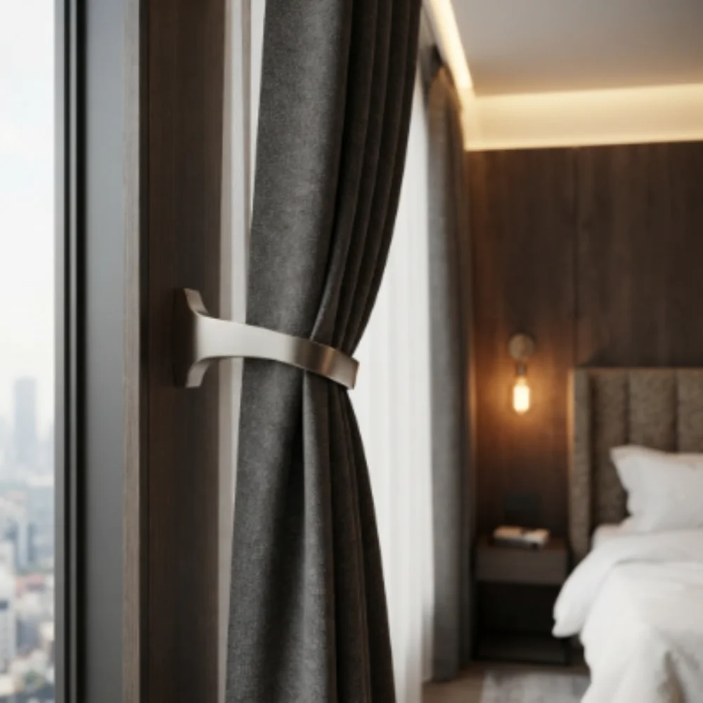 Curtain hooks hotel bedroom Dubai design