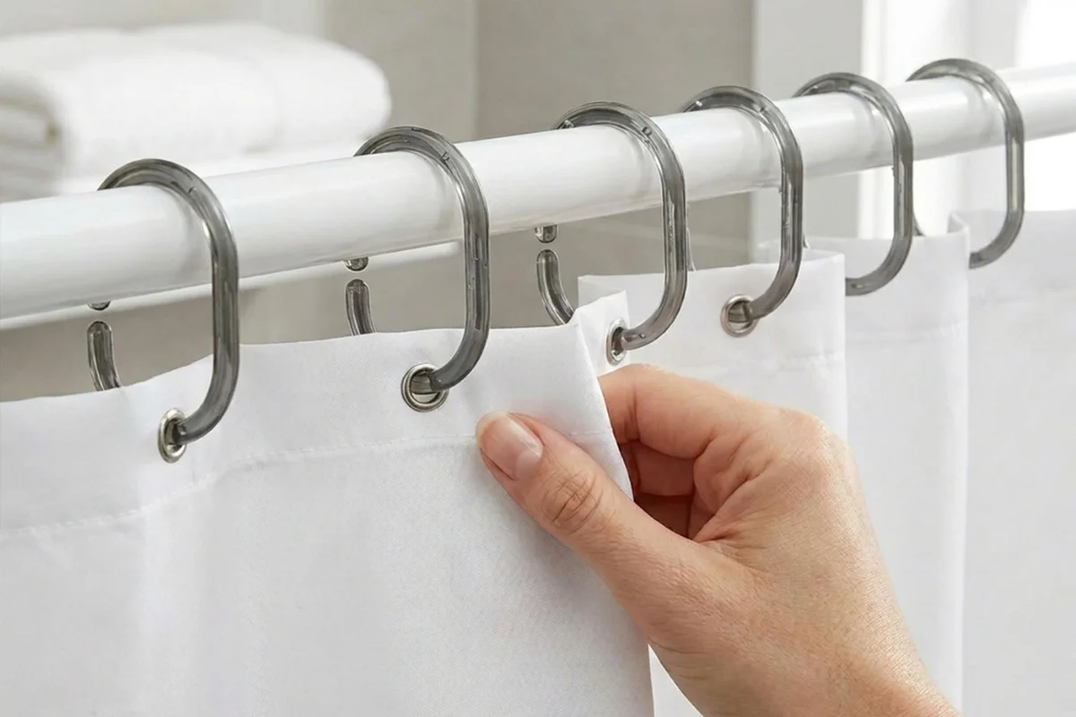 Curtain rings silver metal rod Dubai