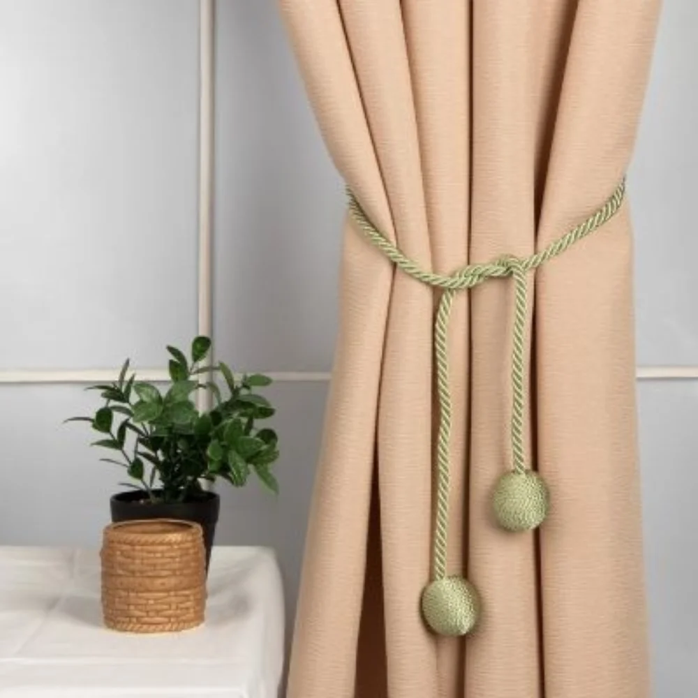 Curtain tie backs beige ball design Dubai