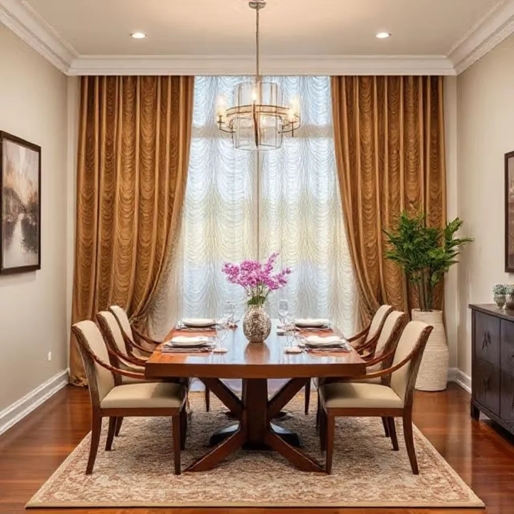 Elegant dining room curtain Dubai design