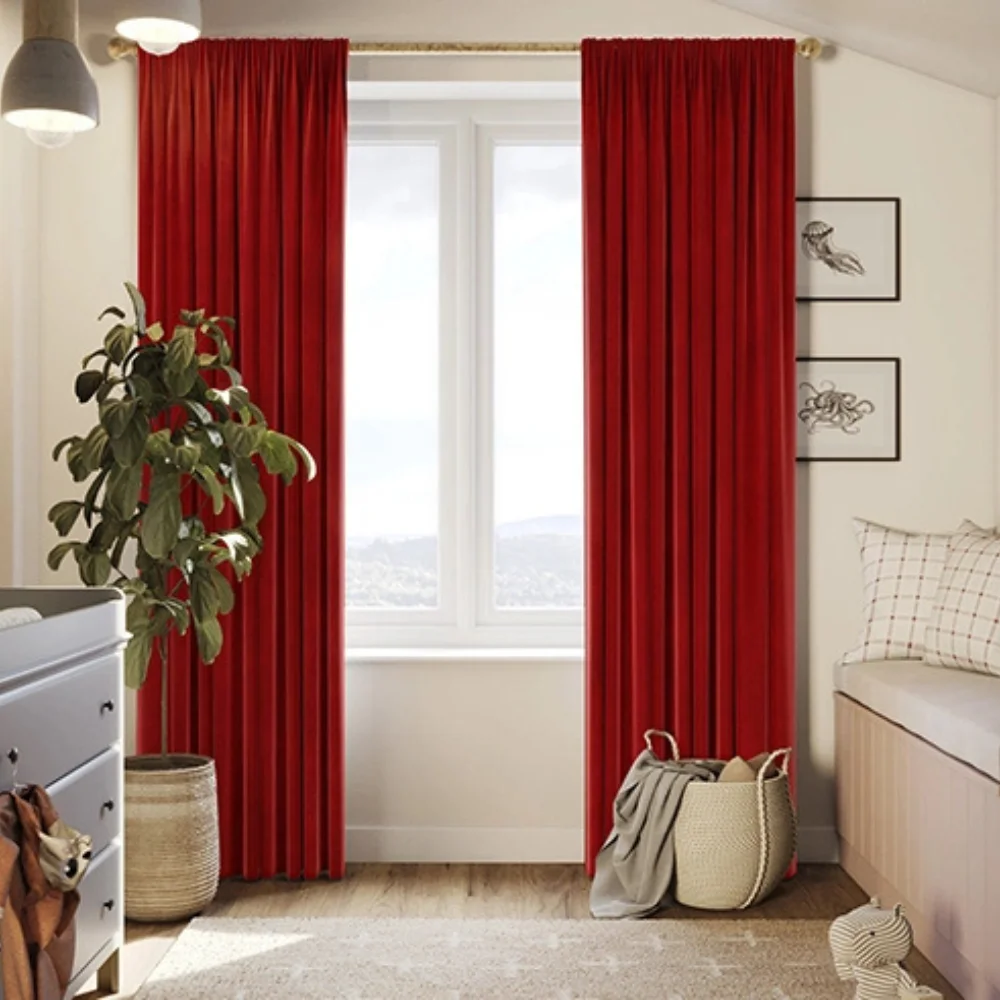 Elegant luxury red curtains Dubai