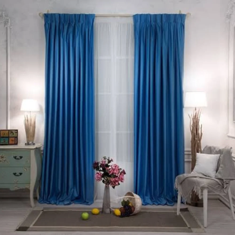 Energy efficient blue curtains Dubai design