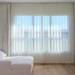 Galaxy white sheer curtain office window