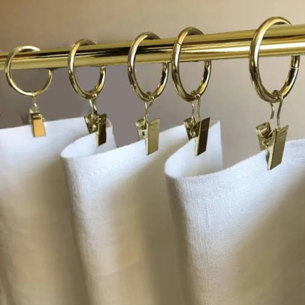 Gold curtain rings beige curtains Dubai