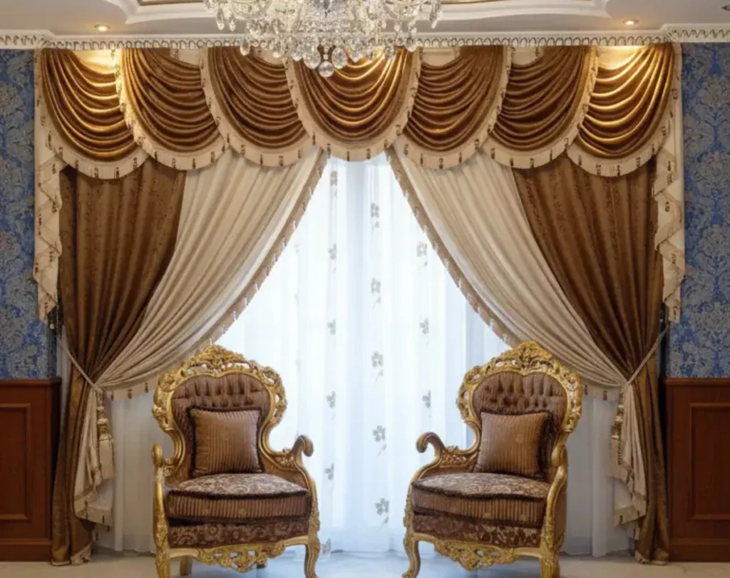 Guest room curtains elegant design Dubai
