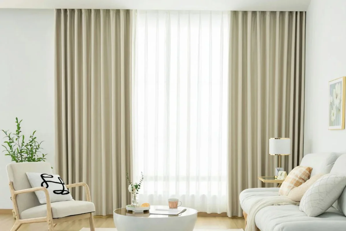 High quality custom cream curtains UAE