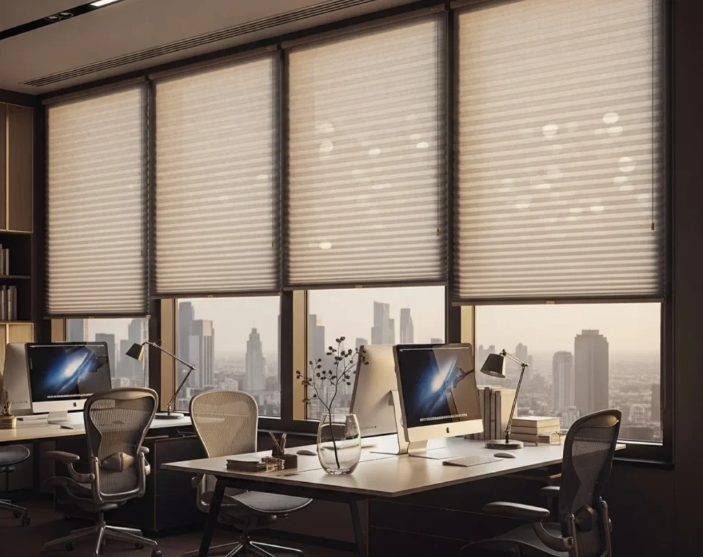 Honeycomb home office blinds Dubai design