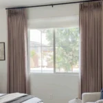 Snow white linen blackout office curtain
