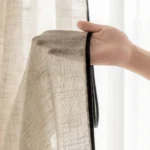 Sheer curtain fabric texture close-up