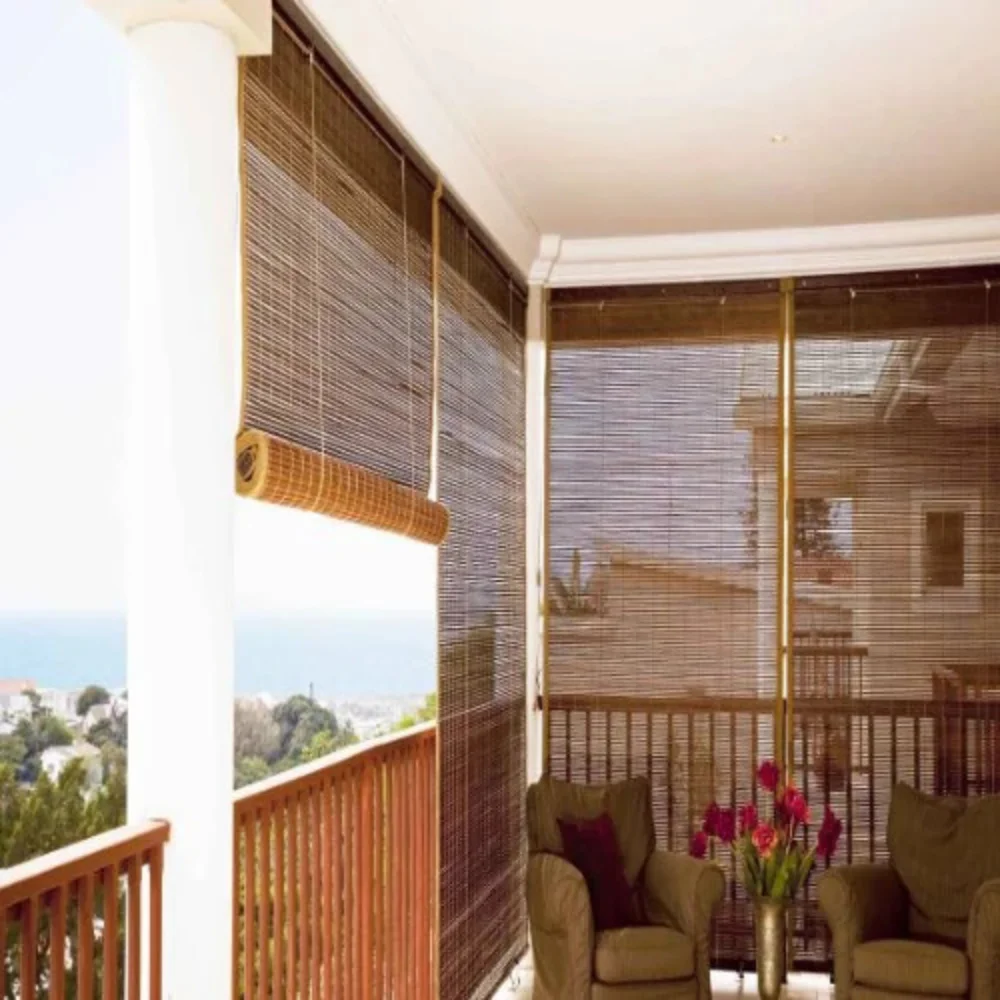 Living room bamboo blinds project Dubai