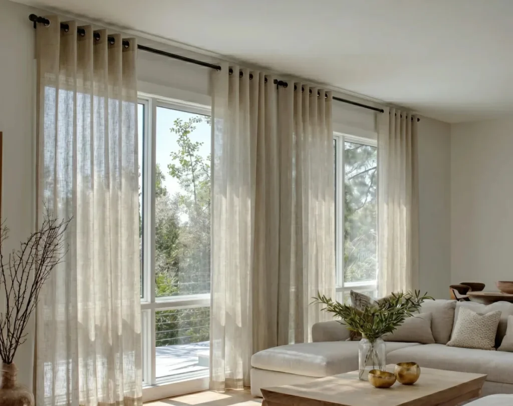 Living room eyelet curtains elegant design