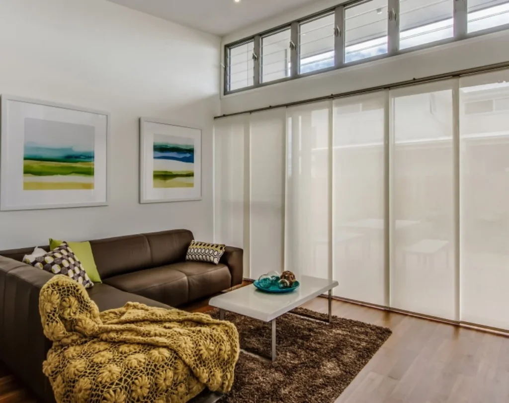 Living room panel blinds elegant Dubai