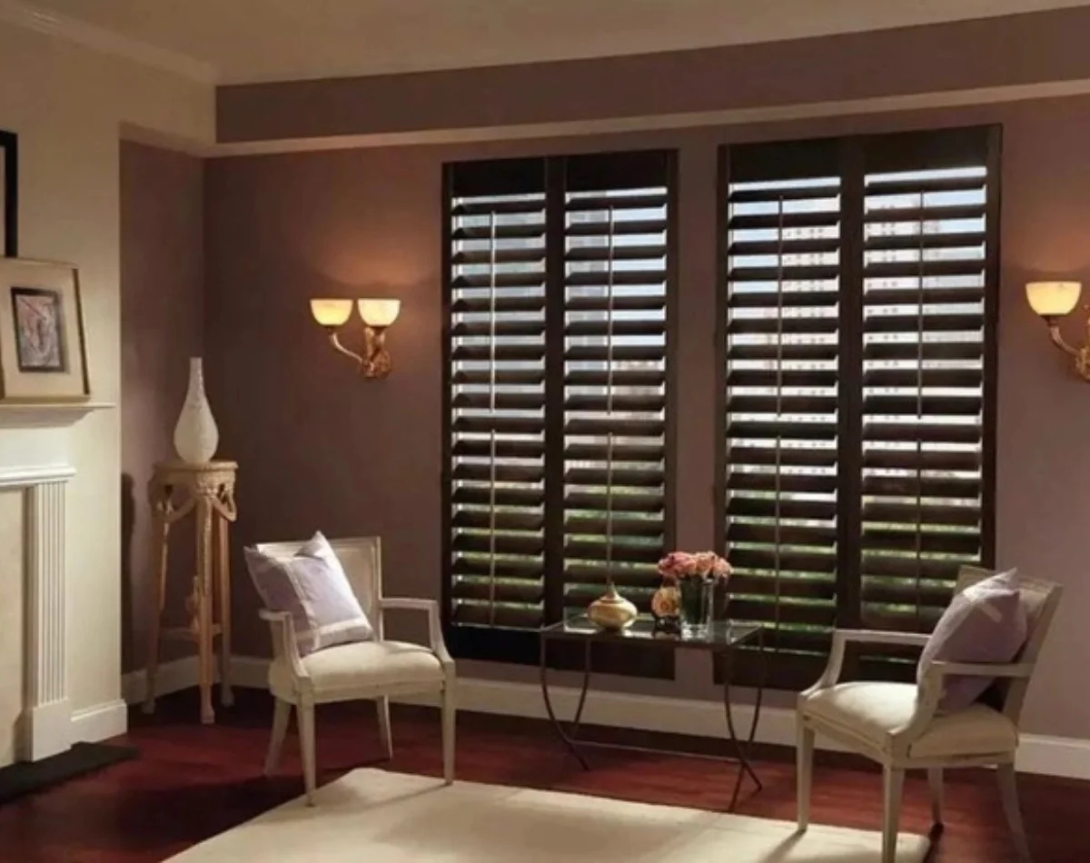 Living room shutters blinds elegant Dubai
